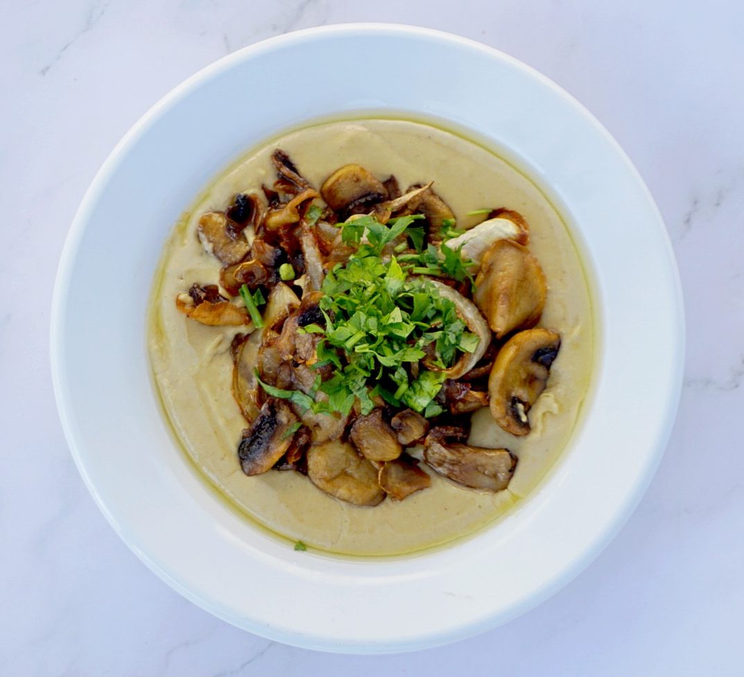 חומוס פטריות בגבוה